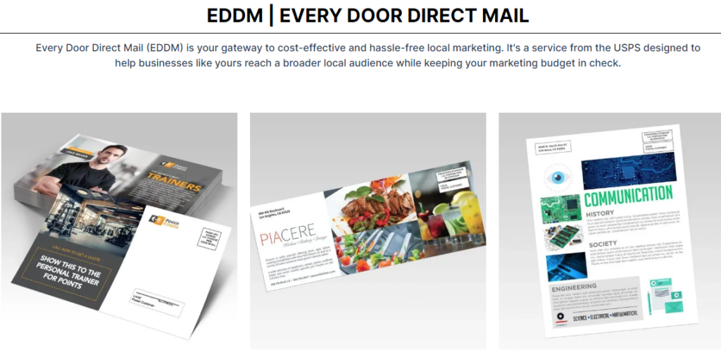 Print Advertising and direct mailer postcard examples