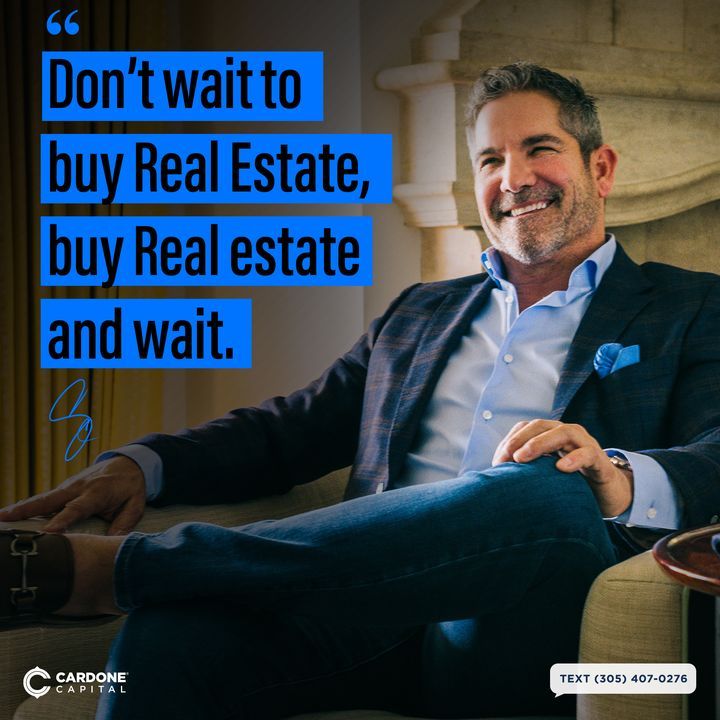 Grant Cardone instagram post with inspirational real estate caption