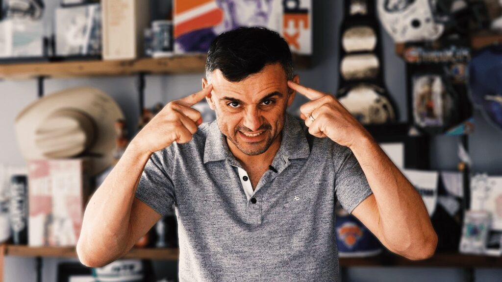 picture of gary vee in his office pointing at himself