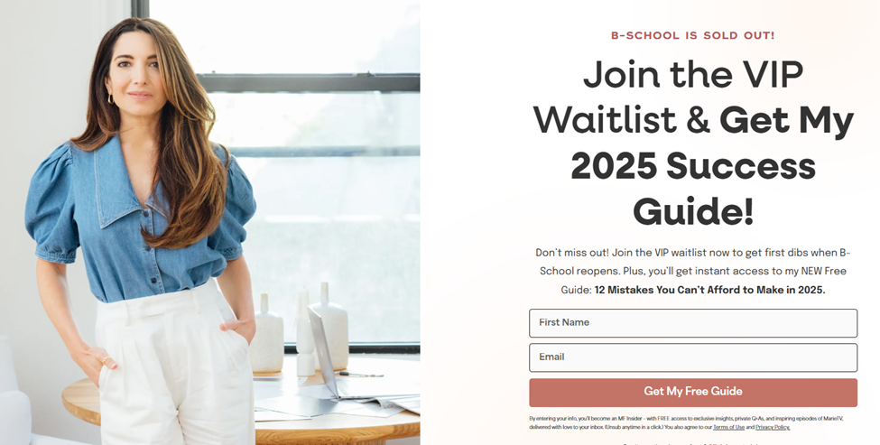 marie forleo b school vip waitlist