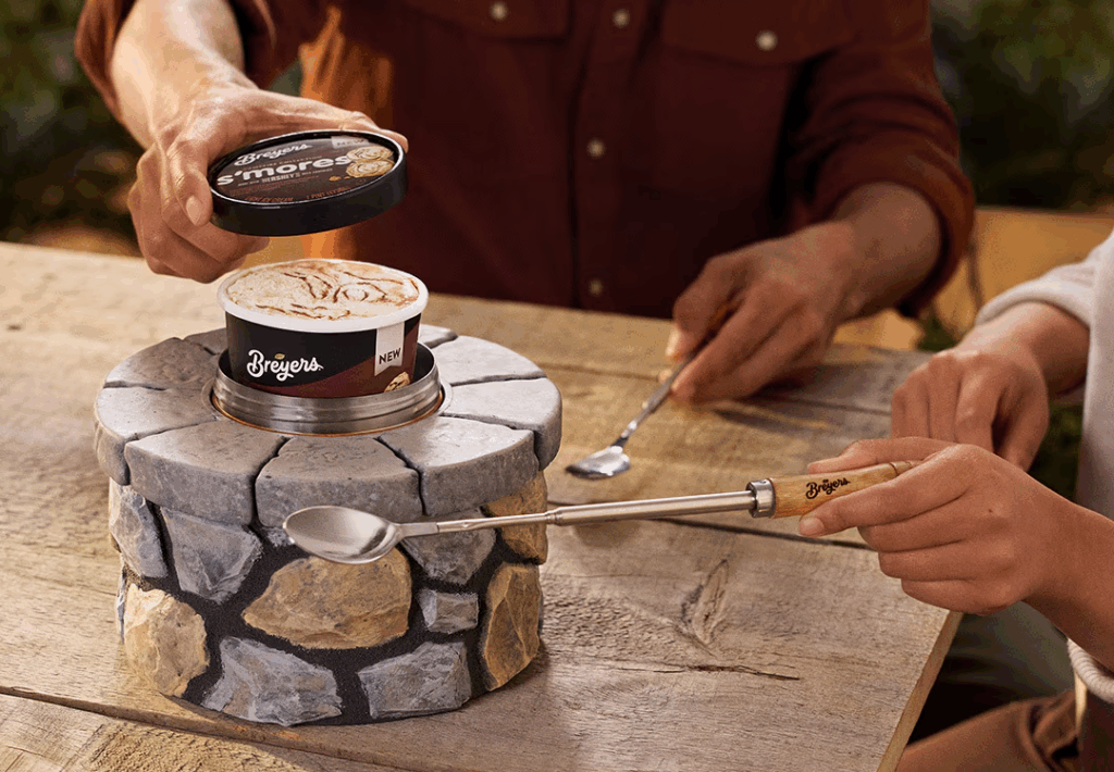 close up of breyers mini freezer pit