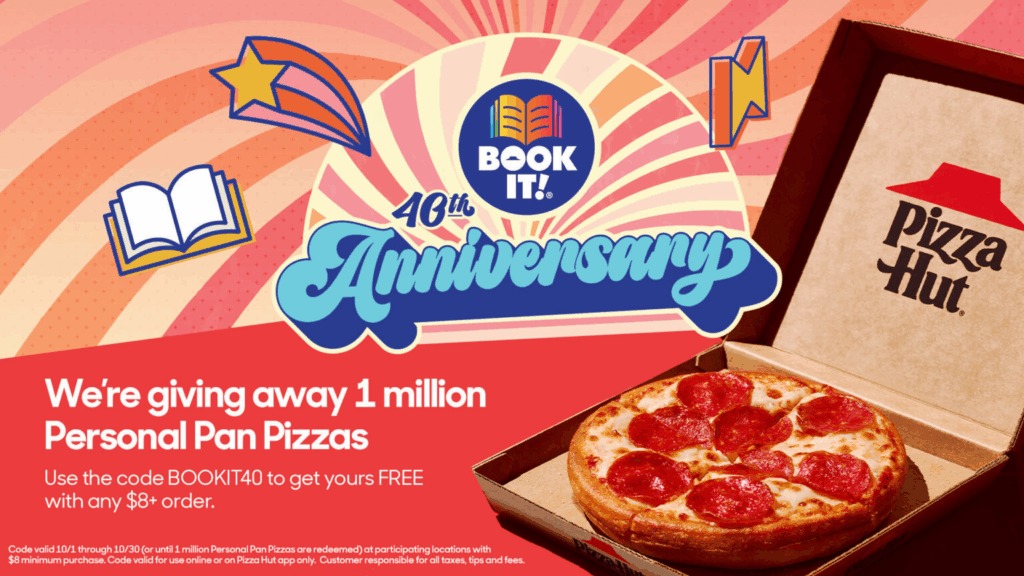 40th book it anniversary 1 million personal pan pizza