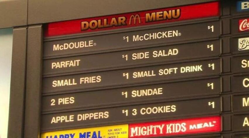 flashback of mcdonalds dollar menu