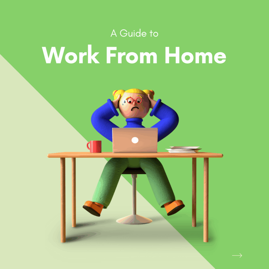a guide to working from home cartoon blonde girl